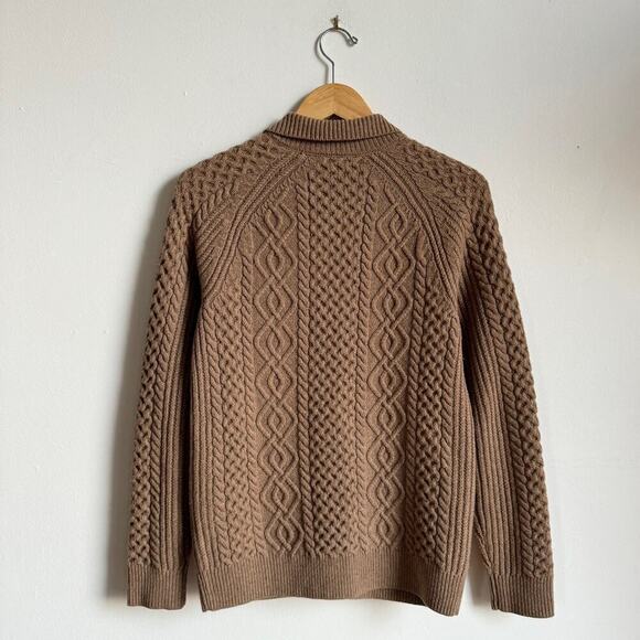 CLUB MONACO 100% Wool Cable Knit Grandpa Cardigan with Pockets - Picture 3 of 5